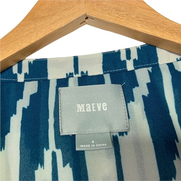 Anthropologie Maeve Womens Aztec Tribal Blouse Sz 4 Long Sleeve Multicolor - Picture 5 of 9